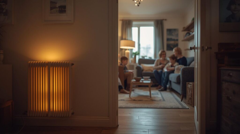 Home energy efficiency in a UK family home during winter