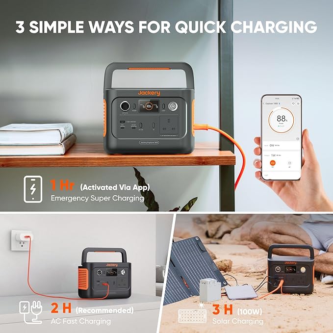 Jackery Explorer 240 v2 portable power station close-up of ports and controls