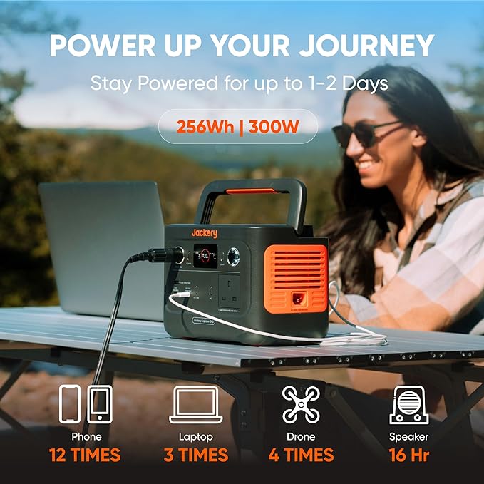 Jackery Explorer 240 v2 portable power station in outdoor use