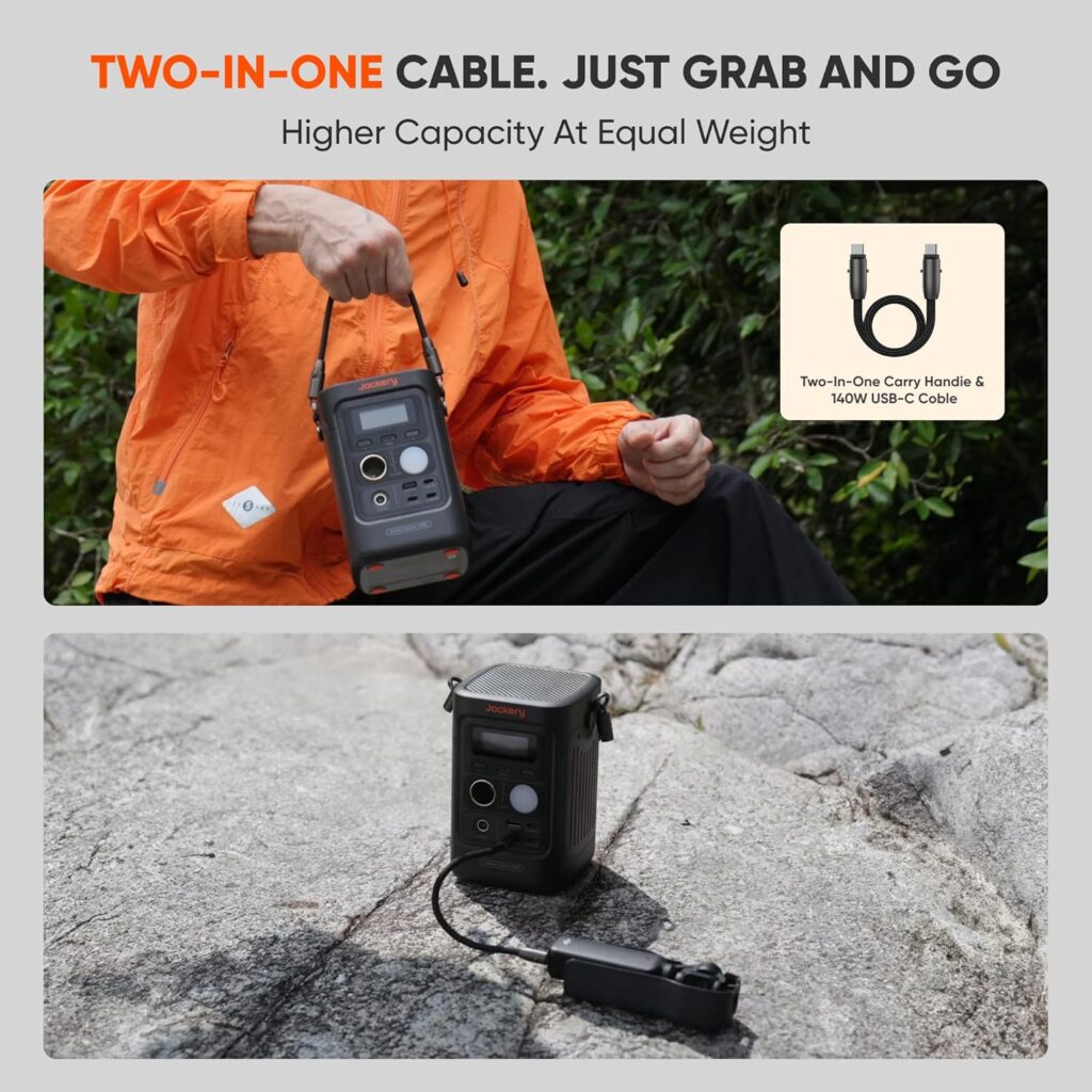 Jackery Explorer 300D Emergency Power Bank 288Wh in use outside