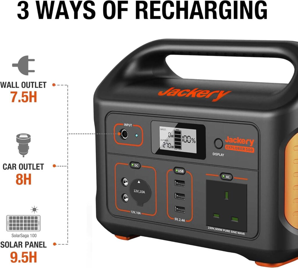 Jackery Explorer 500 Emergency Power side view