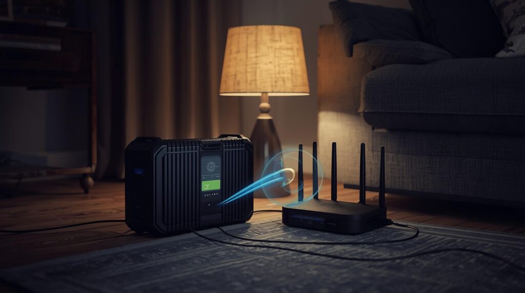 Portable power station used as home backup power during a UK power cut