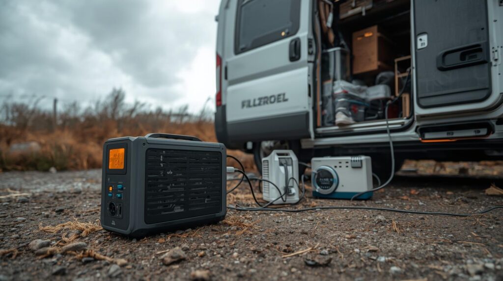 Portable power station used for camping and off-grid power in the UK