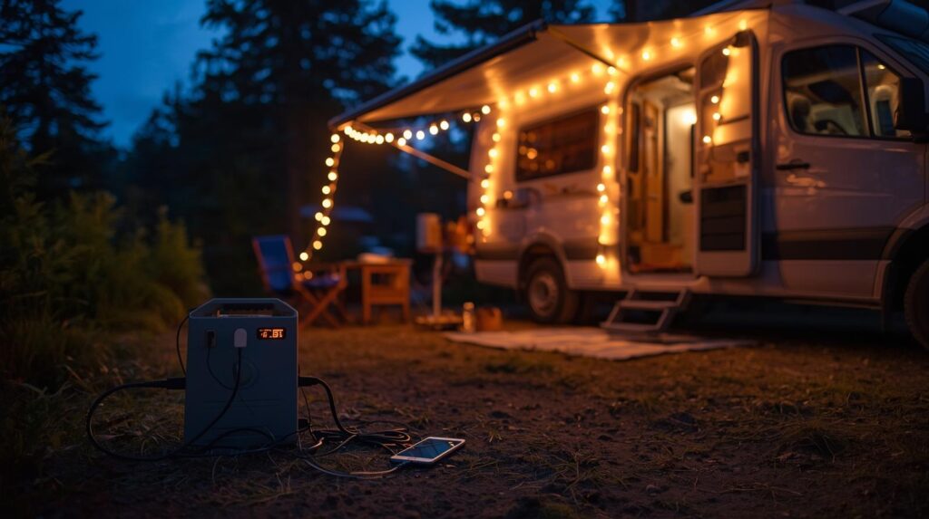 Portable power station used for camping and van life off-grid power
