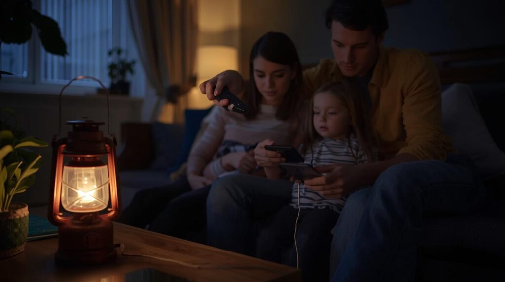 Using emergency power at home during a short power cut