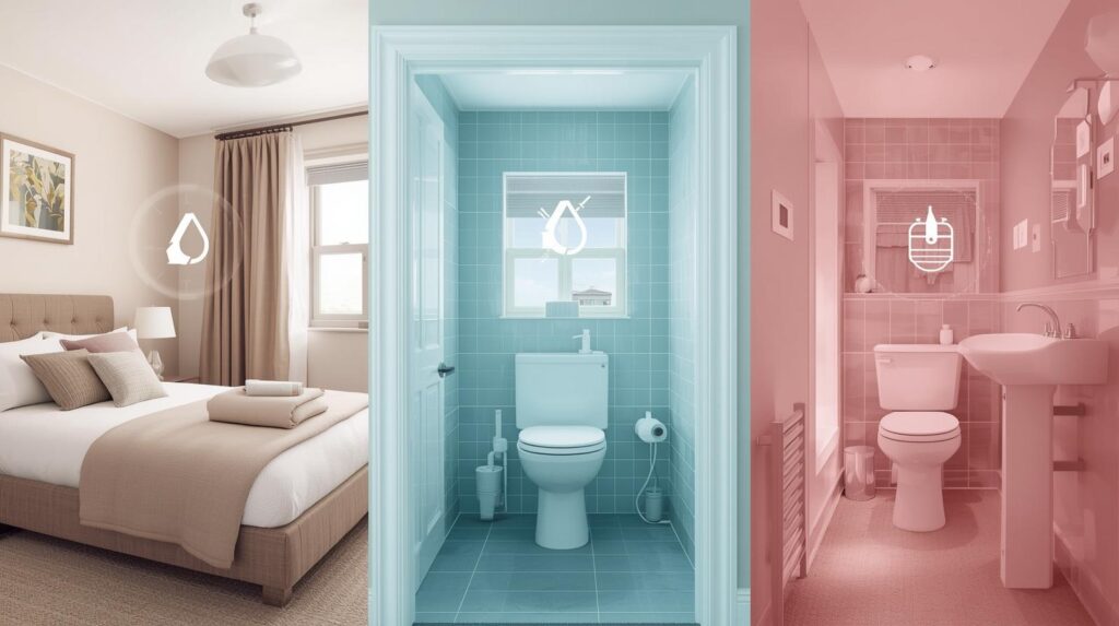 dehumidifier size indicators, clean infographic style