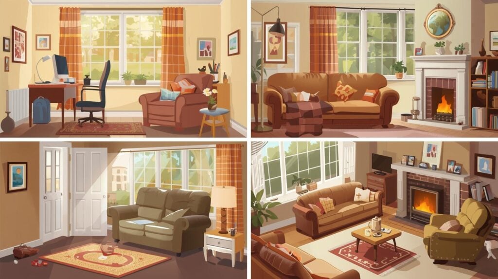 single room heating scenarios in UK homes