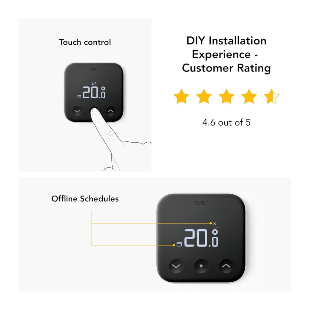tado° Smart Thermostat X (Wired) – Premium Energy-Efficient Heating Control top view