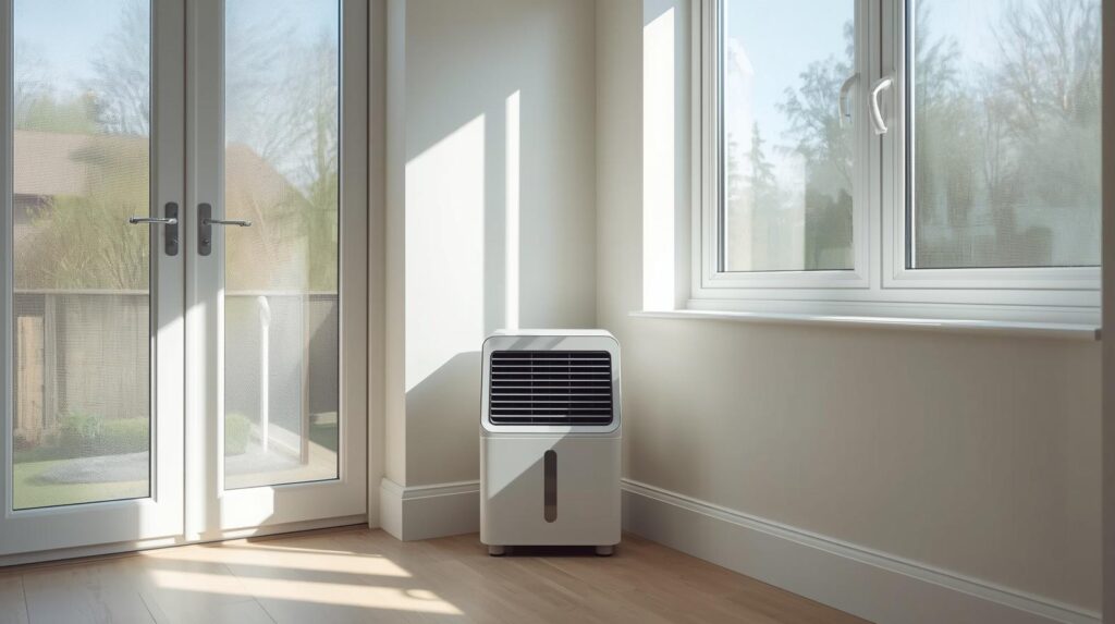 energy efficient dehumidifier maintaining dry air in UK home
