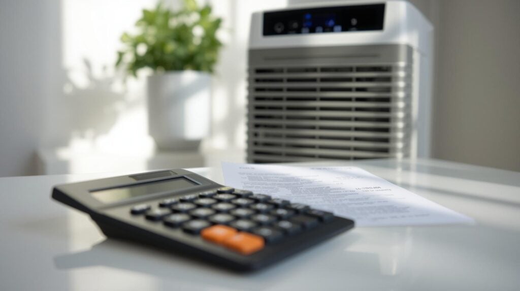 monthly electricity cost of running a dehumidifier in a UK home